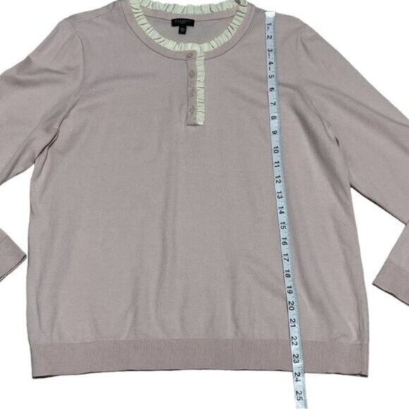 Talbots Trimmed Henley Sweater XLP | Soft Knit Pullover Women’s Plus - Picture 4 of 9